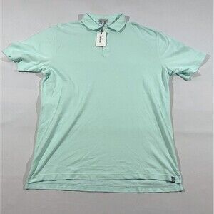 Peter Millar Polo Golf Shirt Light Blue MS23k34 Cotton ICY MINT Sz L NEW Hole